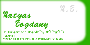 matyas bogdany business card